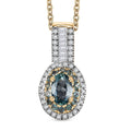 Luxoro AAA Narsipatnam Alexandrite and White Diamond 0.80 ctw Double Halo Pendant Necklace in 10K Yellow Gold 22 Inches - Sticky add to cart bar