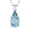 Sky Blue Topaz and Signity Pariaba Topaz 2.90 ctw Pendant Necklace in Platinum Over Sterling Silver 20 Inches - Sticky add to cart bar