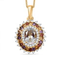 Premium Malagasy Moonstone and Multi Gemstone 2.15 ctw Celestial Burst Pendant Necklace in 18K Vermeil Yellow Gold Over Sterling Silver 20 Inches - Sticky add to cart bar
