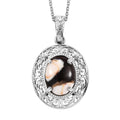 Peanut Wood Jasper 7.00 ctw Pendant in Platinum Over Copper with Stainless Steel Necklace 20 Inches - Sticky add to cart bar