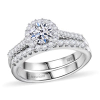 Luxuriant Lab Grown Diamond Stackable Set of 2 Ring in Rhodium Over Sterling Silver (Size 7.0) 1.20 ctw