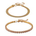One Time Only Simulated Diamond Set of 2 Tennis Bracelet in Stainless Steel (7.50In) 13.00 ctw - Sticky add to cart bar