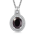 Karis Elite Shungite and White Zircon 2.35 ctw Midnight Halo Pendant Bond in Platinum with Stainless Steel Necklace 20 Inches - Sticky add to cart bar