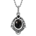 Artisan Crafted Elite Shungite and Thai Black Spinel 1.15 ctw Feather Pendant in Sterling Silver with Stainless Steel Necklace 20 Inches - Sticky add to cart bar