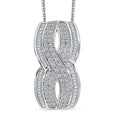 TLV Blue Diamond (IR) Infinity Pendant Necklace (20 Inches) in Platinum Over Sterling Silver 1.00 ctw - Sticky add to cart bar