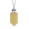 One Time Only Brazilian Citrine Pendant with Yellow LED Light (20-22 Inches) in Silvertone 55.00 ctw - Sticky add to cart bar