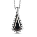 D'Joy Elite Shungite 1.85 ctw Pendant Necklace (20 Inches) in Rhodium Over Sterling Silver - Sticky add to cart bar