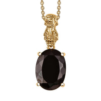 EverTrue Elite Shungite 6.85 ctw Pendant in 18K YG Plated with ION Plated YG Stainless Steel Necklace 20 Inches