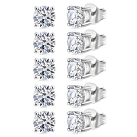 Set of 5 Luxuriant Lab Grown Diamond G-H SI 2.50 ctw Solitaire Stud Earrings in Vermeil Yellow Gold Over Sterling Silver