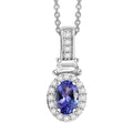D'Joy Tanzanite and White Zircon 1.30 ctw Pendant in Rhodium Over Sterling Silver with Stainless Steel Necklace 20 inches - Sticky add to cart bar