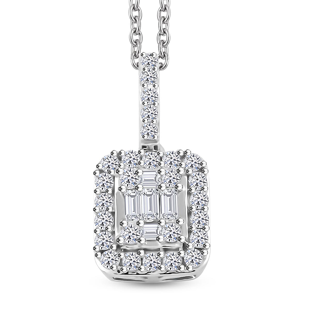 Luxuriant Lab Grown Diamond G SI 0.50 ctw Pendant Necklace in Sterling Silver 18 Inches
