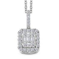 Luxuriant Lab Grown Diamond G SI 0.50 ctw Pendant Necklace in Sterling Silver 18 Inches