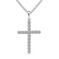 Luxuriant Lab Grown Diamond 0.50 ctw Pendant in 10K White Gold with Stainless Steel Necklace (16-18 Inches) - Sticky add to cart bar