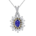 AAA Tanzanite and Multi Gemstone 1.00 ctw Snowflake Pendant Necklace in Rhodium Over Sterling Silver 20 Inches - Sticky add to cart bar