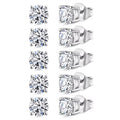 Set of 5, Luxuriant Lab Grown Diamond G SI1 5.00 ctw Solitaire Stud Earrings in 14K White Gold - Sticky add to cart bar