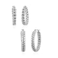 Set of 2 Hoop Earrings in Stainless Steel - Sticky add to cart bar