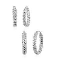Set of 2 Hoop Earrings in Stainless Steel