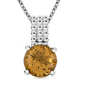 Brazilian Citrine Pendant Necklace (20 Inches) in Stainless Steel 3.50 ctw - Sticky add to cart bar