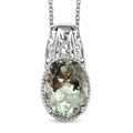 Montezuma Prasiolite 9.65 ctw Solitaire Pendant in Platinum Bond with Stainless Steel Necklace 20 Inches - Sticky add to cart bar