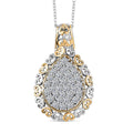 Luxuriant Lab Grown Diamond G-H SI 1.00 ctw Pear Shape Pendant Necklace in 18K Vermeil YG and Rhodium Over Sterling Silver 20 Inches - Sticky add to cart bar