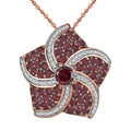 Premium Anthill Garnet and White Zircon 1.90 ctw Whirl Pendant Necklace in 18K Vermeil Rose Gold Over Sterling Silver 20 Inches - Sticky add to cart bar