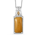 Karis Yellow Aventurine and Citrine 12.40 ctw Pendant in Platinum Bond with Stainless Steel Necklace 20 Inches - Sticky add to cart bar