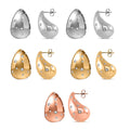Set of 5 Simulated Diamond 5.00 ctw Raindrop Earrings in ION Plated Yellow, Rose Gold and Stainless Steel - Sticky add to cart bar