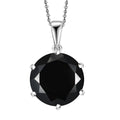 Thai Black Spinel 28.70 ctw Pendant in Rhodium Over Sterling Silver with Stainless Steel Necklace 20 Inches - Sticky add to cart bar