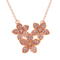 Natural Pink Diamond 0.25 ctw Blooming Floral Pendant Necklace in Vermeil Rose Gold Over Sterling Silver 18 Inches - Sticky add to cart bar
