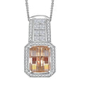 Moissanite 4.25 ctw Pendant Necklace in Rhodium Over Sterling Silver 18 Inches - Sticky add to cart bar