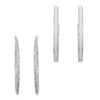 Set of 2 Designer Hoop Earrings in Stainless Steel