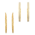 Set of 2 Designer Hoop Earrings in Stainless Steel - Sticky add to cart bar