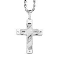 Cross Pendant Necklace in Stainless Steel 24 Inches