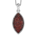 Premium Mozambique Garnet 1.00 ctw Scarlet Radiance Pendant Necklace in Rhodium Over Sterling Silver 20 Inches - Sticky add to cart bar