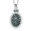 TLV Narsipatnam Alexandrite, Moissanite Oval Shape Pendant Necklace (20 Inches) in Rhodium Over Sterling Silver 1.90 ctw - Sticky add to cart bar