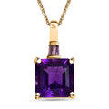 African Amethyst 4.90 ctw Pendant Necklace in 18K Vermeil Yellow Gold Over Sterling Silver 20 Inches - Sticky add to cart bar