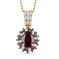 Luxoro AAA Radiant Ember Garnet, Padparadscha Sapphire, Natural Champagne and White Diamond I2 1.90 ctw Royal Bloom Pendant Necklace in 10K Yellow Gold 20 Inches - Sticky add to cart bar