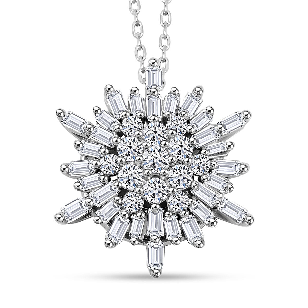 Luxuriant Lab Grown Diamond G VS2 1.00 ctw Pendant Necklace 18 Inches in Sterling Silver