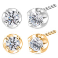D'Joy Lab Grown Diamond I2 0.40 ctw Set of 2 Solitaire Stud Earrings in 18K Vermeil YG and Platinum Over Sterling Silver - Sticky add to cart bar