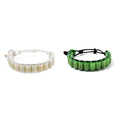 Set of 2 Natural Jade and Green Jade (D) 430.00 ctw Fengshui Prayer Wheel Cord Bracelet (6.0-9.0In) - Sticky add to cart bar