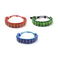 Set of 3 Green, Blue and Red Jade (D) 645.00 ctw Fengshui Prayer Wheel Cord Bracelet (6.0-9.0In) - Sticky add to cart bar
