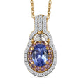 Premium Tanzanite, Multi Gemstone Pendant Necklace (20 Inches) in 18K Vermeil YG Over Sterling Silver 1.75 ctw - Sticky add to cart bar