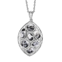 Karis White Buffalo 4.75 ctw Southwest Pendant in Platinum Bond with Stainless Steel Necklace 20 Inches