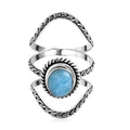 Bali Legacy Larimar 3.25 ctw Set of 3 Stackable Tulang Naga Ring in Sterling Silver (Size 5.0) - Sticky add to cart bar