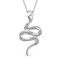 Luxuriant Lab Grown Diamond G-H SI 0.15 ctw Serpent Pendant Necklace in Rhodium Over Sterling Silver 20 Inches - Sticky add to cart bar