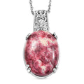 Norwegian Thulite 26.20 ctw Pendant in Platinum Over Copper with Magnet and Stainless Steel Necklace 20 Inches - Sticky add to cart bar