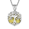 Connemara Marble 14.50 ctw Tree of Life Pendant in Platinum Over Sterling Silver with Stainless Steel Necklace 20 Inches - Sticky add to cart bar