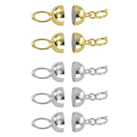 Set of 5 - 10K White and Yellow Solid Gold Magnetic Lock (3.90 g)