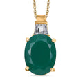 Verde Onyx and White Topaz 8.10 ctw Green Luxe Pendant Necklace in 18K Vermeil Yellow Gold Over Sterling Silver 20 Inches - Sticky add to cart bar