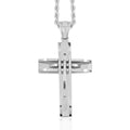 Cross Pendant Necklace 24 Inches in Stainless Steel - Sticky add to cart bar